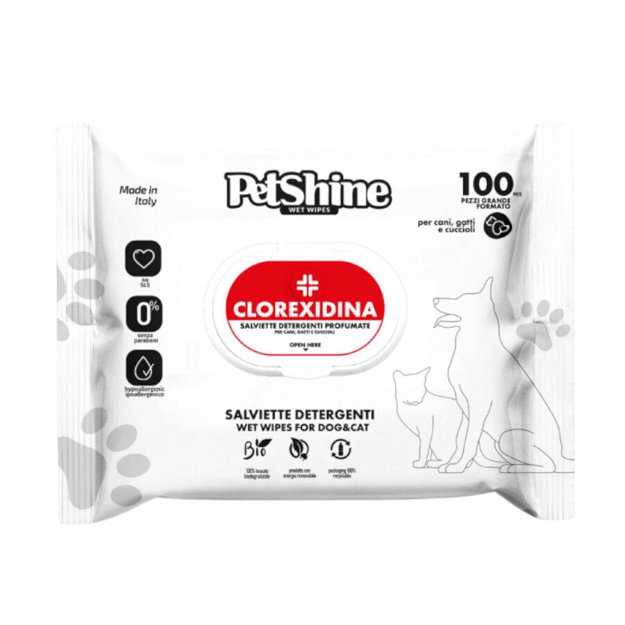 PetShine Toallitas H&uacute;medas con Clorhexidina para perros y gatos&ndash; Pack Econ&oacute;mico