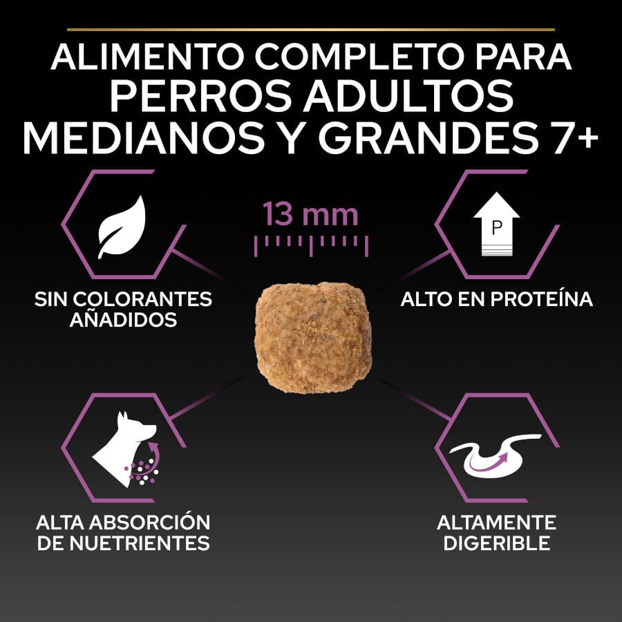 14 kg Pro Plan Adult Medium y Large Pollo pienso para perros S&eacute;nior +7, , large indicador imagen numero 6