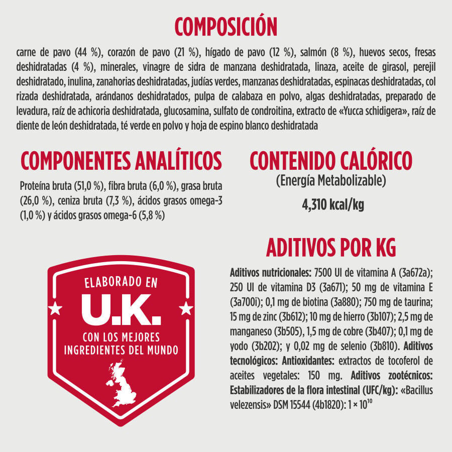 250 g Nulo Freeze-Dried Raw Pavo con Salm&oacute;n y Fresas Pienso para perros, , large indicador imagen numero 4