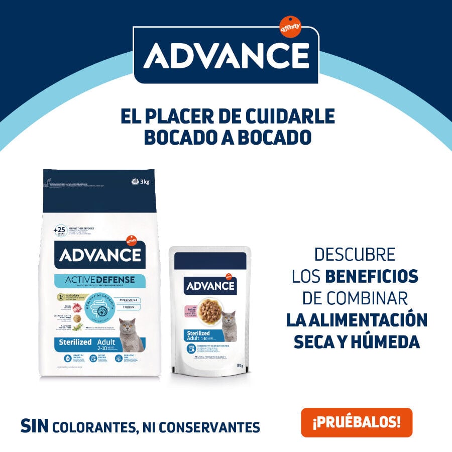 12 sobres x 85 g (9 + 3 &iexcl;gratis!) Advance Sterilized Adult Bacalao sobres para gatos, , large indicador imagen numero 5