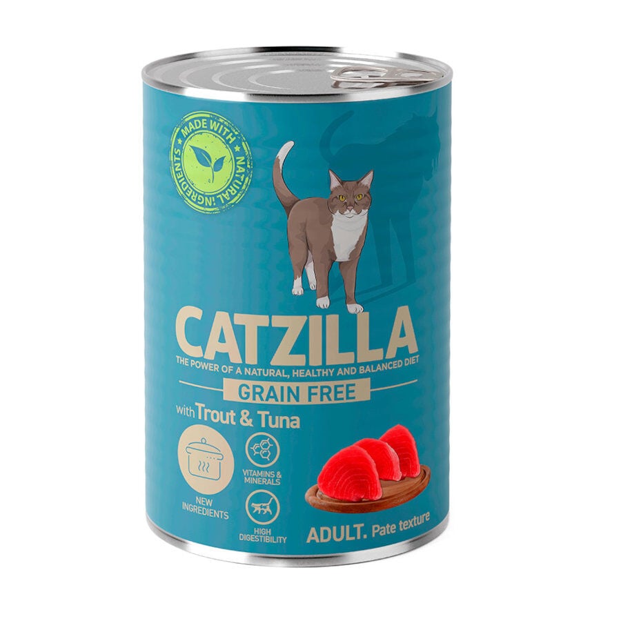 400 g Catzilla Adult Grain Free Trucha y At&uacute;n en Pat&eacute; lata para gatos, , large Imagen numero 1