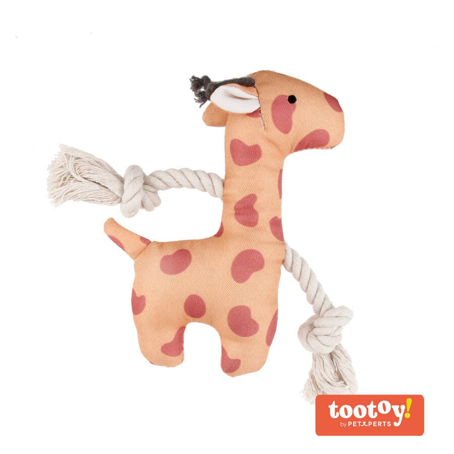Tootoy! Puppy Yellow Giraffe peluche con sonido para perros, , large indicador imagen numero 1