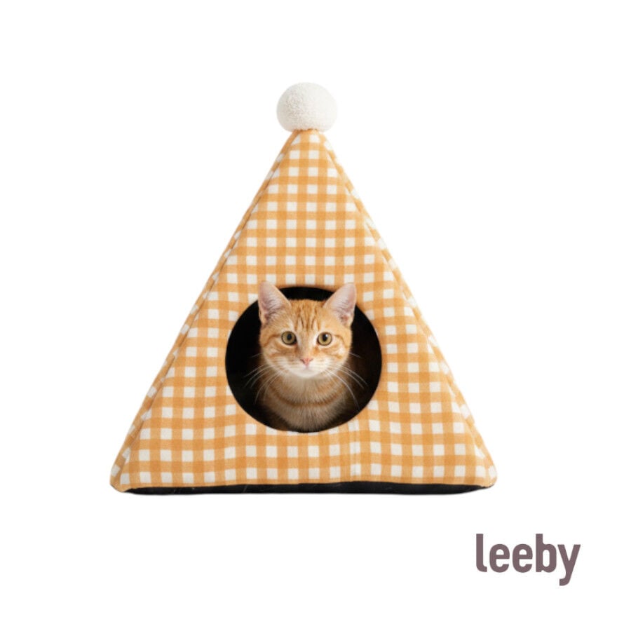 Leeby Cama Pir&aacute;mide Vichy Naranja para gatos, , large indicador imagen numero 5