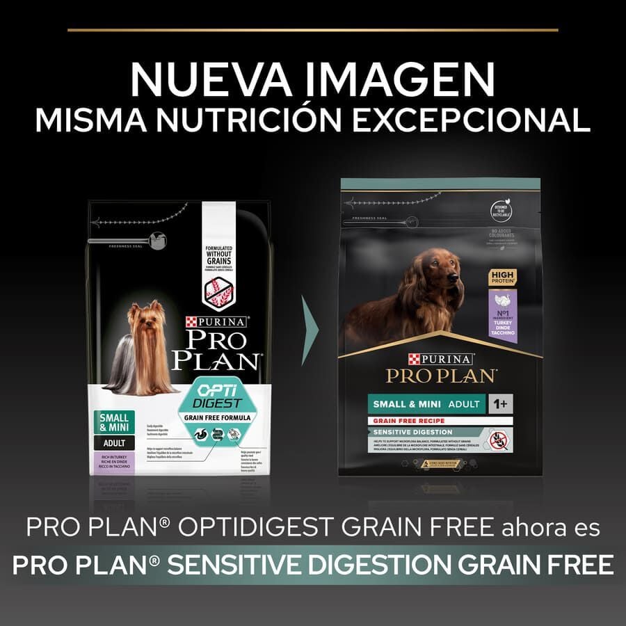2.5 kg Pro Plan Adult Small y Mini Digesti&oacute;n Pavo pienso para perros, , large indicador imagen numero 2