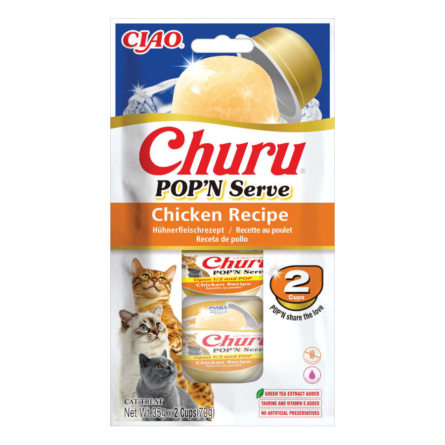 2 Tarrinas x 35 g Churu Pop ' N Serve Snack Gelatina Pollo para gatos, , large Imagen numero 1