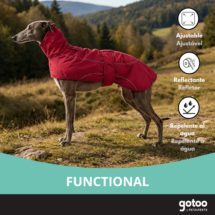 Gotoo Chaqueta Impermeable Rojo para galgos, , large indicador imagen numero 6