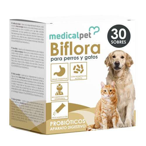 Medicalpet Biflora probi&oacute;tico para perros y gatos