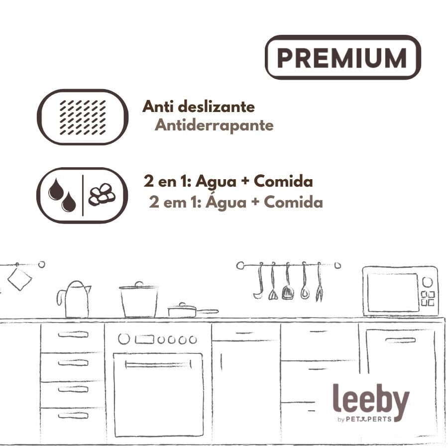 Leeby Comedero Autom&aacute;tico y Dispensador de Agua 2 en 1 para perros y gatos, , large indicador imagen numero 5