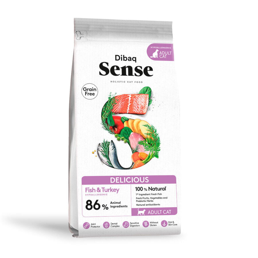 6 kg Dibaq Sense Delicius Grain Free Adult Pescado y Pavo pienso para gatos, , large Imagen numero 1