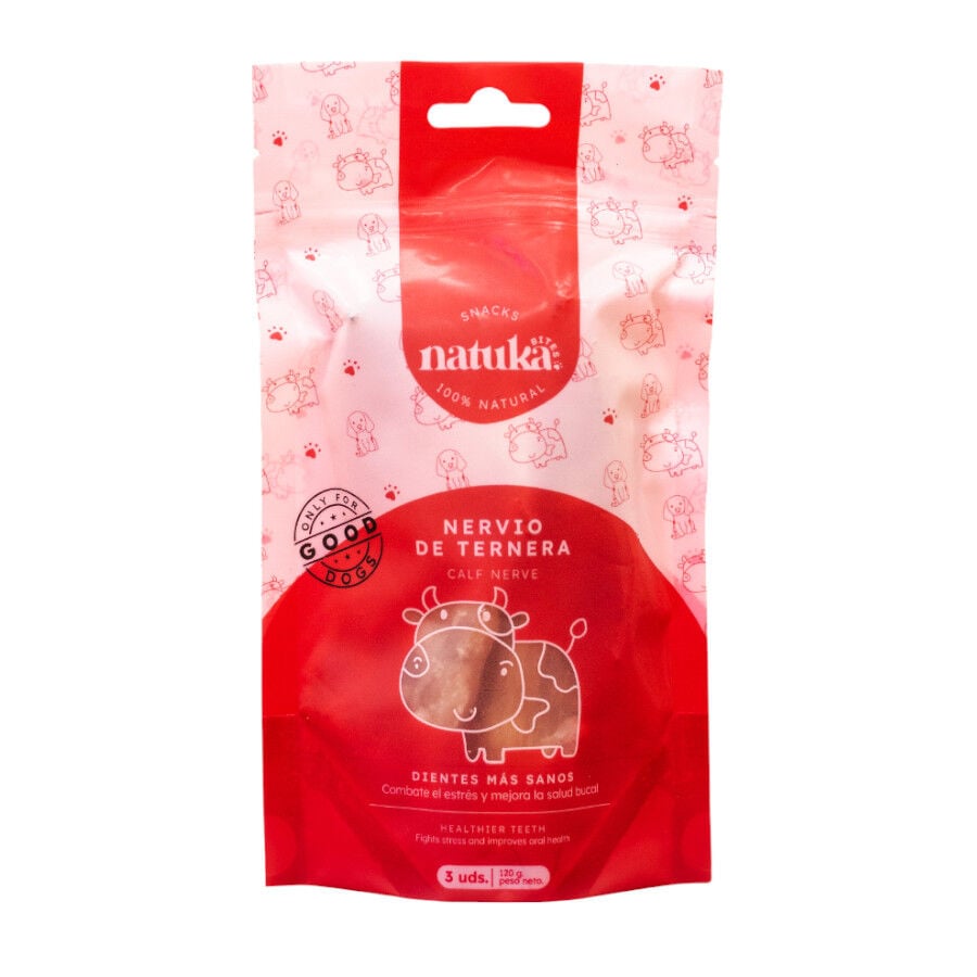 3 uds. x 120 g Natuka Nervio de Ternera para perros, , large Imagen numero 1