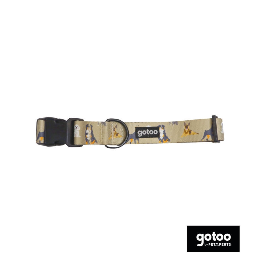 Gotoo Collar estampado marr&oacute;n para perros, , large indicador imagen numero 2