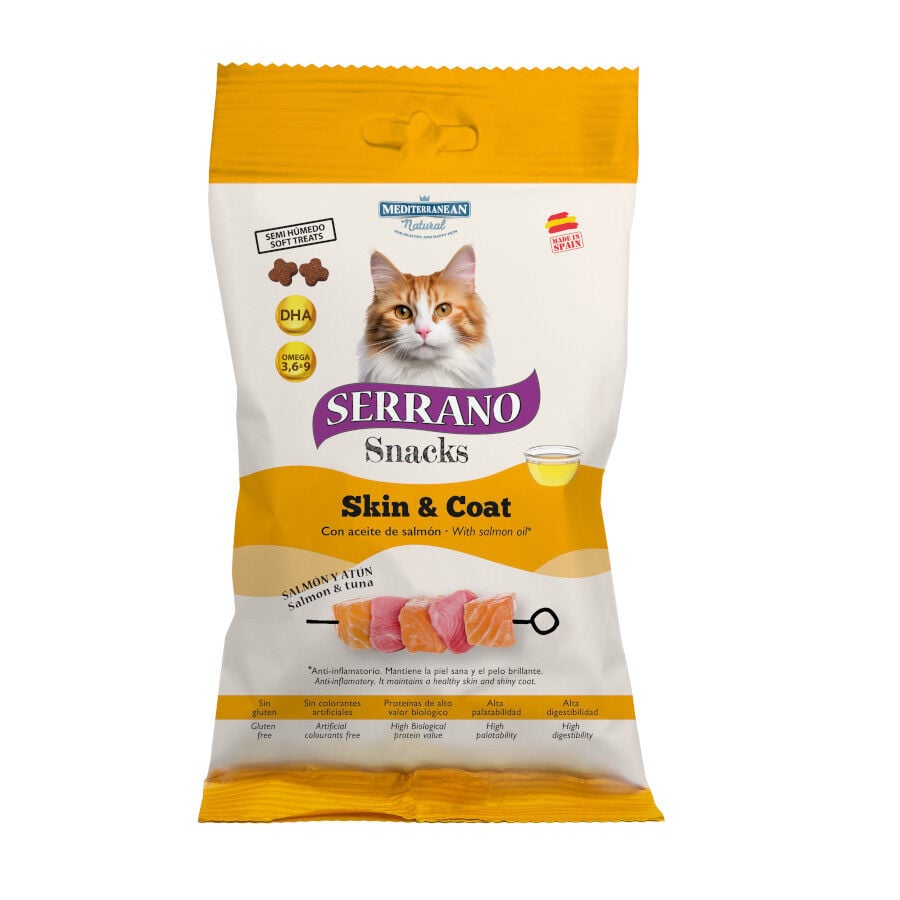 Serrano Bocaditos Omega 3 y DHA de Salm&oacute;n y At&uacute;n para gatos