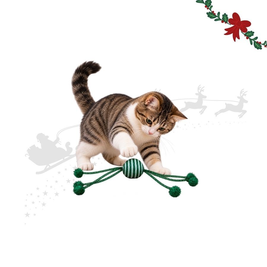 Wonder Christmas Pelota Brillante con Cuerda Juguete para gatos, , large Imagen numero 1