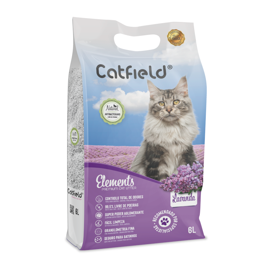 Catfield Elements Lavanda Arena Aglomerante Natural para gatos