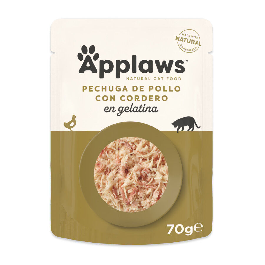 70 g Applaws Pollo y Cordero en gelatina sobre para gatos, , large indicador imagen numero 1