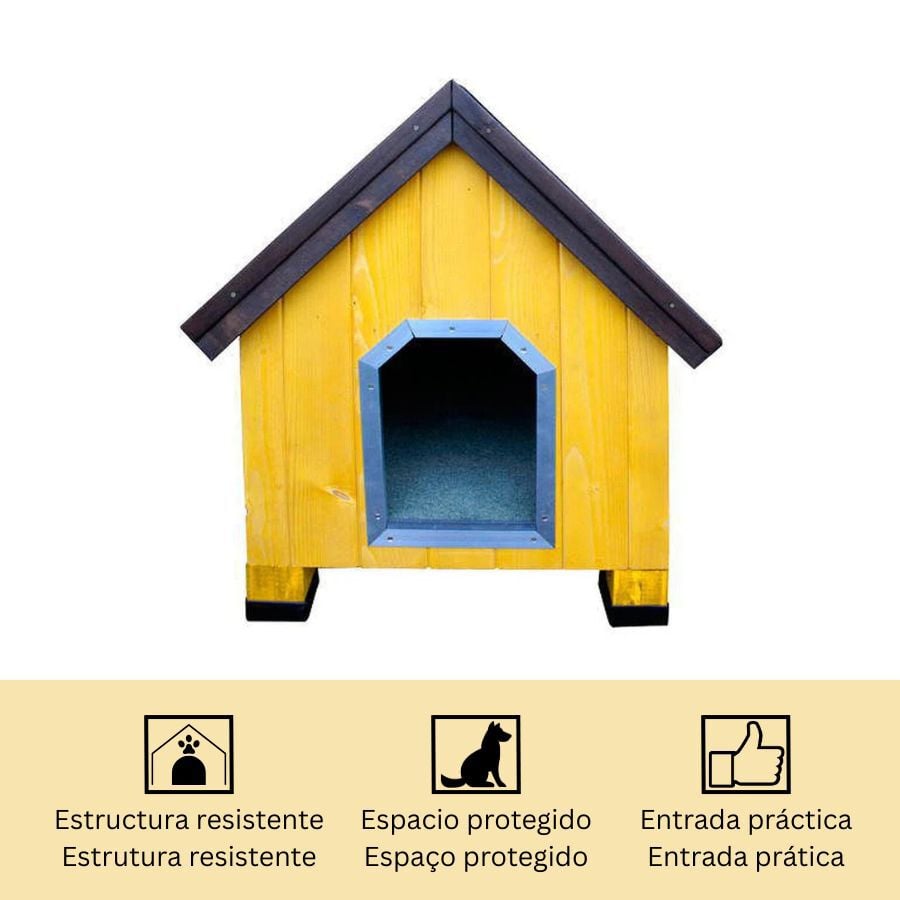 TK-Pet Alpine Caseta de Madera Amarilla para perros, , large indicador imagen numero 5