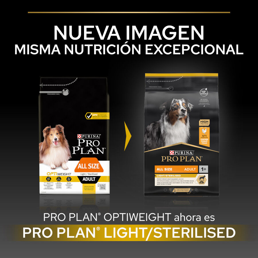 14 kg Pro Plan Adult Light/Sterilised Pollo pienso para perros, , large Imagen numero 2