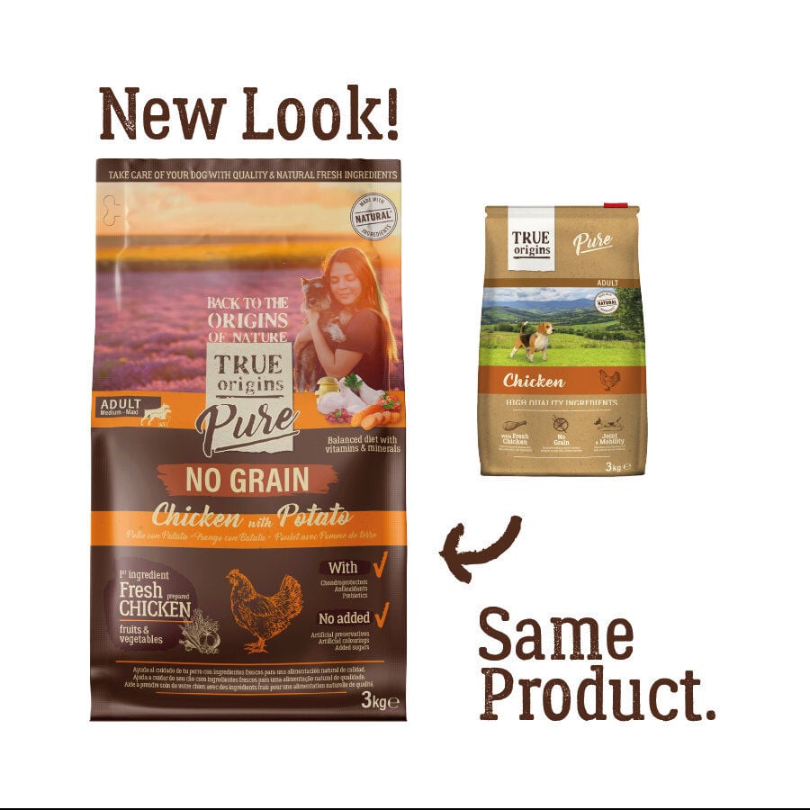 12 kg True Origins Pure Adult Pollo No Grain pienso para perros, , large indicador imagen numero 2