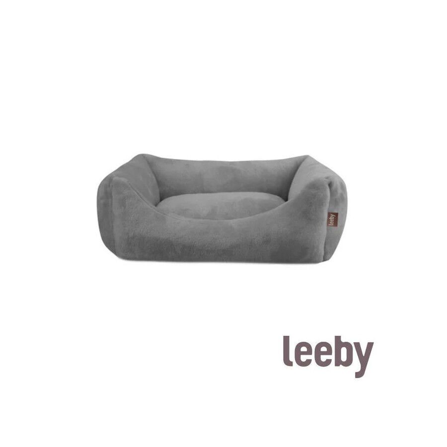 Leeby Cama suave de terciopelo gris para perros, , large indicador imagen numero 2