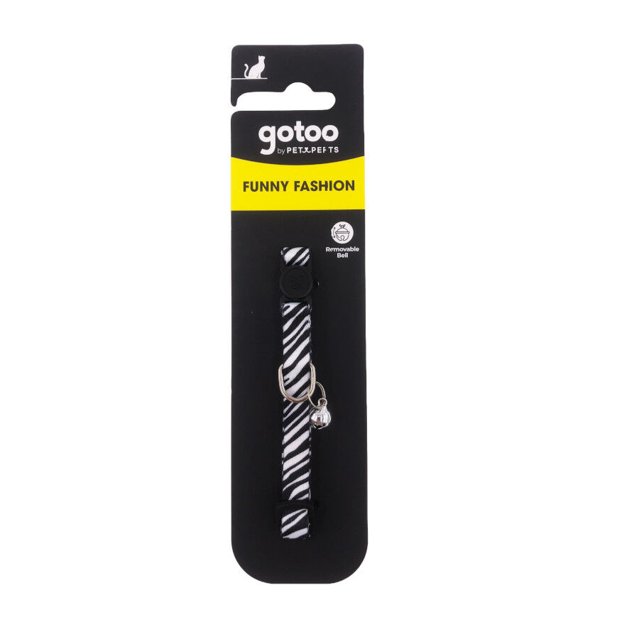 Gotoo Collar con cascabel de zebra para gatos, , large Imagen numero 4
