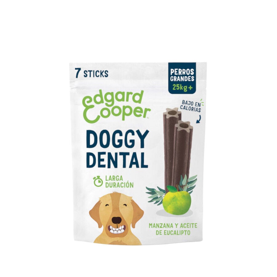 7 barritas Edgard & Cooper Barritas Dentales Manzana y eucalipto snack para perros grandes, , large Imagen numero 1