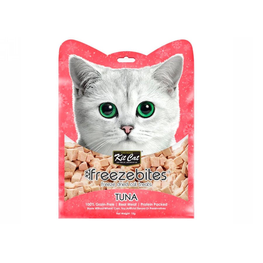 15 g Kit Cat FreezeBites At&uacute;n Snack Liofilizado para gatos, , large Imagen numero 1