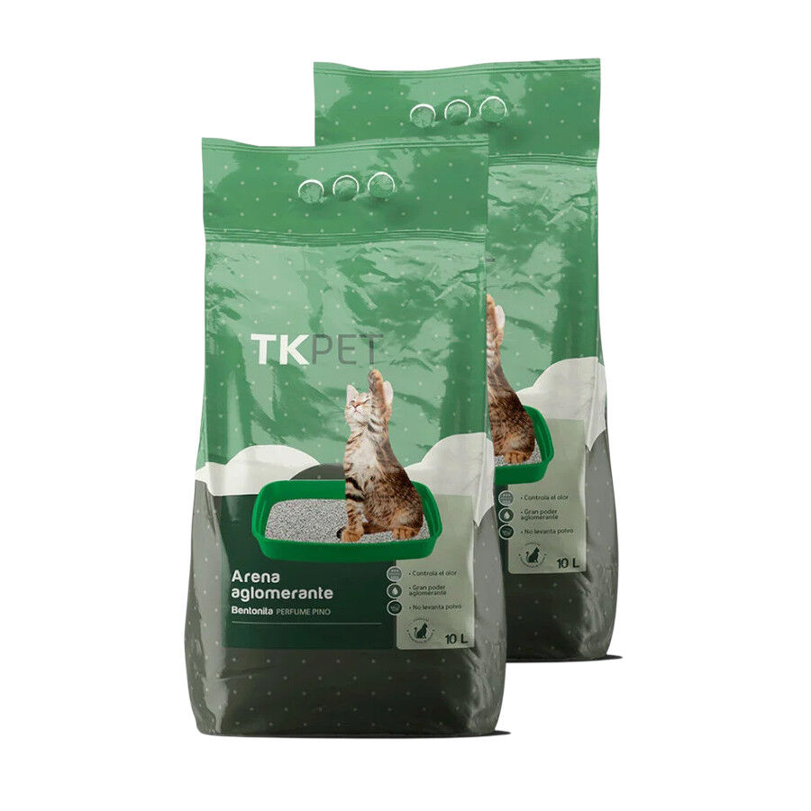 2 x 10 L TK-Pet Arena Aglomerante de Bentonita y Pino para Gatos &iexcl;Pack ahorro!, , large indicador imagen numero 1