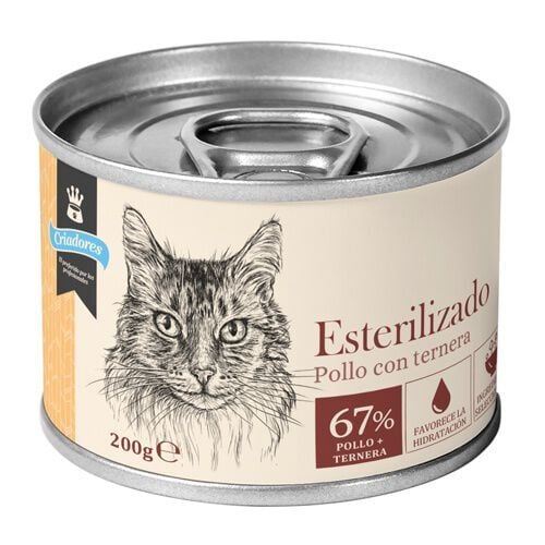 Criadores Esterilizado Pat&eacute; Pollo y Ternera lata para gatos