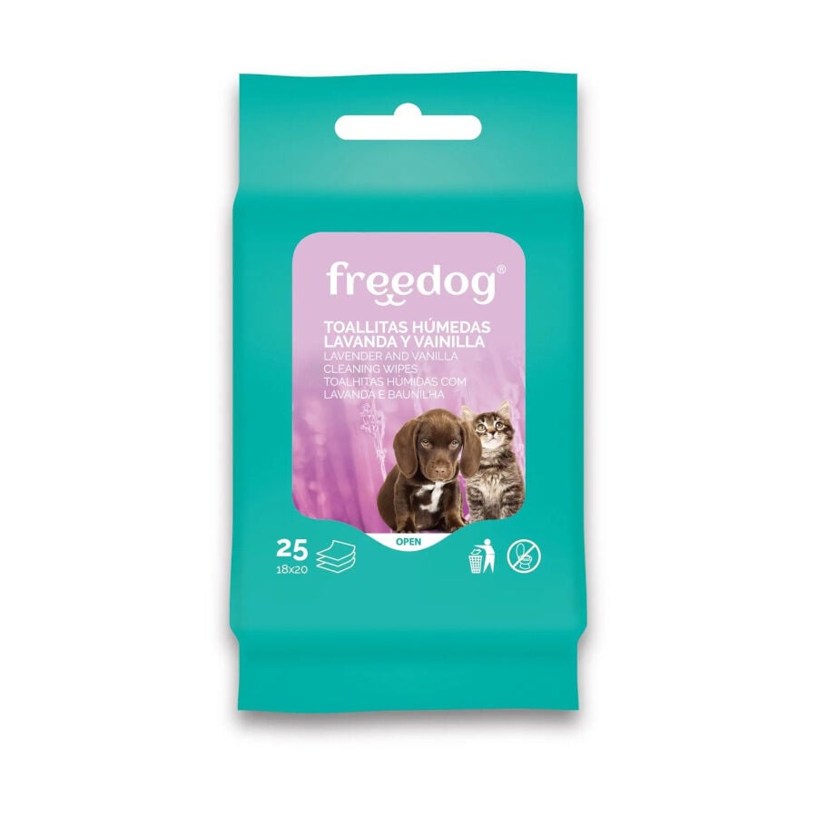 Freedog Toallitas H&uacute;medas con Lavanda y Vainilla para perros y gatos, , large Imagen numero 1