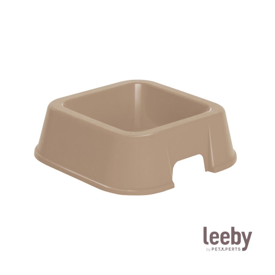 Leeby Comedero Cuadrado Taupe para perros, , large indicador imagen numero 2