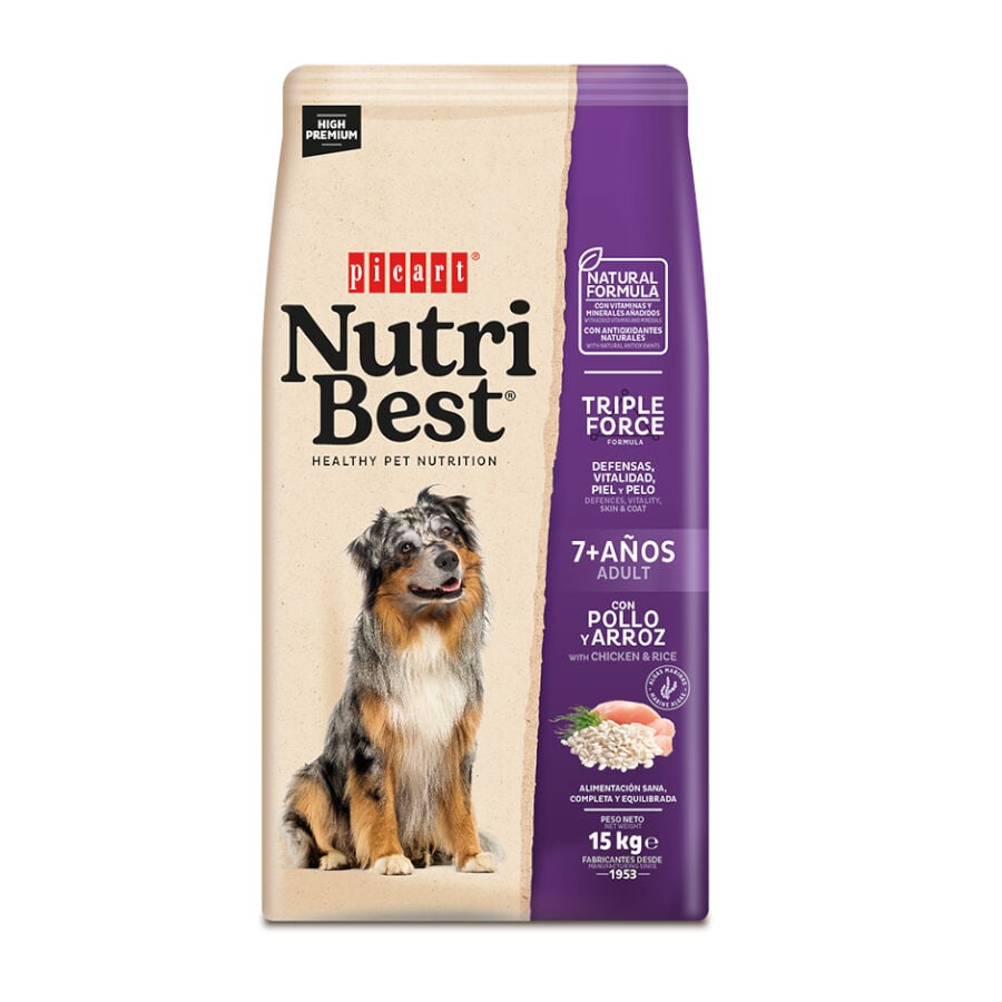 15 kg Nutribest Adult 7+ Pollo y Arroz pienso para perros, , large Imagen numero 1