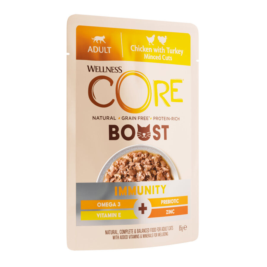 Wellness Core Boost Inmunitario Pollo y Pavo sobre para gatos, , large Imagen numero 2