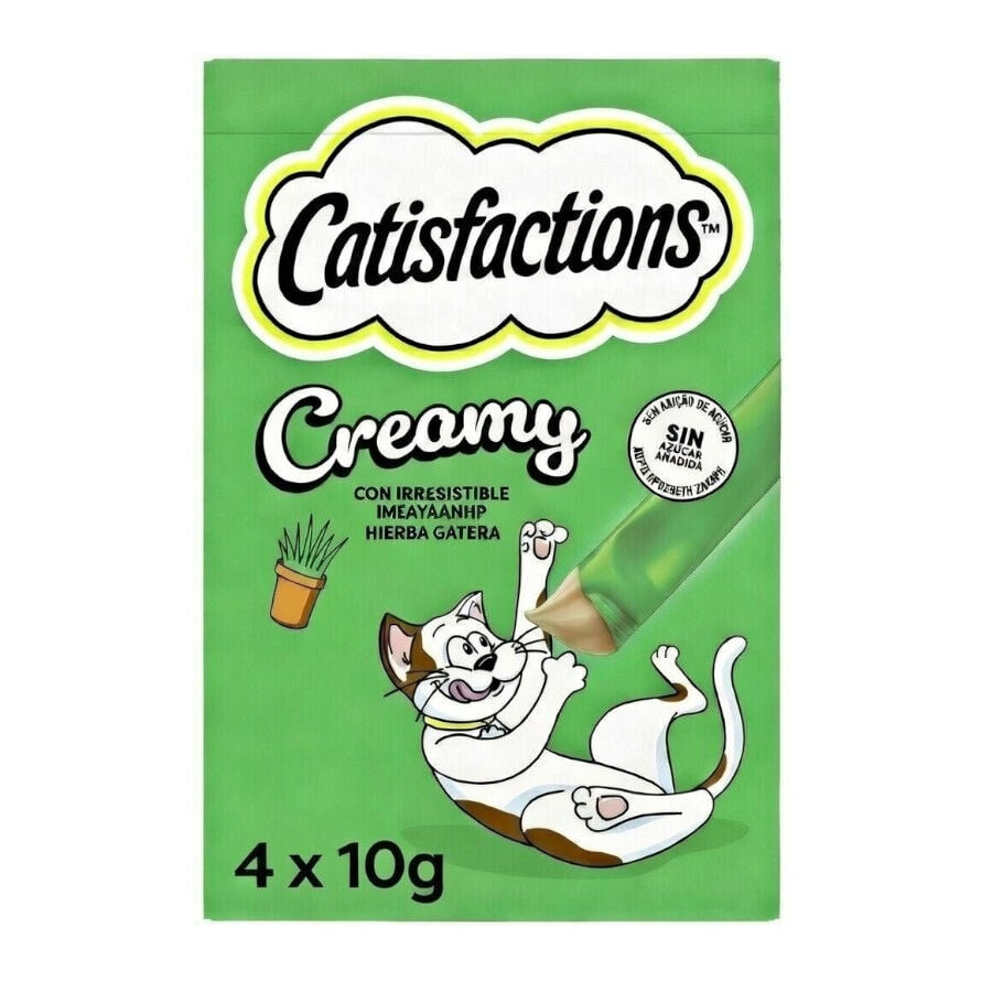 4 sobres x 10 g Catisfactions Creamy Hierba Gatera Snack cremoso para gatos, , large Imagen numero 1