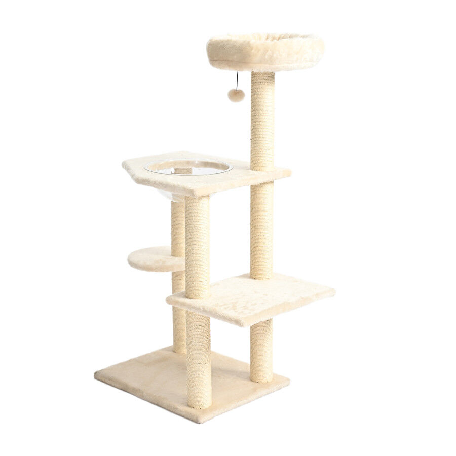 Leeby Luna &aacute;rbol rascador con cama y juguete para gatos, , large indicador imagen numero 1