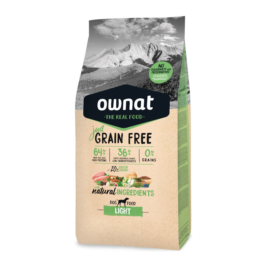 14 kg Ownat Just Grain Free Adulto Light pienso para perros, , large Imagen numero 1