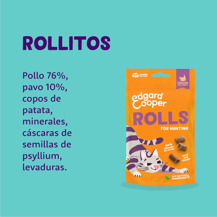 45 g Edgard & Cooper Rollitos Pollo y Pavo para gatos, , large Imagen numero 5