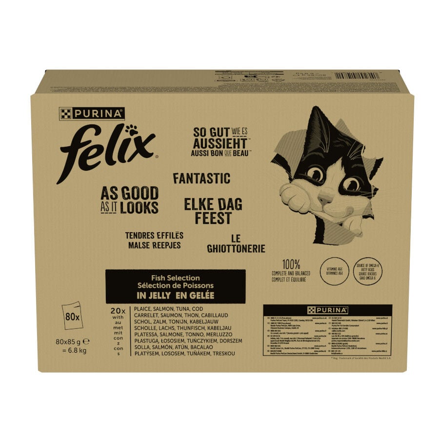 80 sobres x 85 g Felix Fantastic Fest&iacute;n del Mar sobres en gelatina para gatos, , large Imagen numero 2