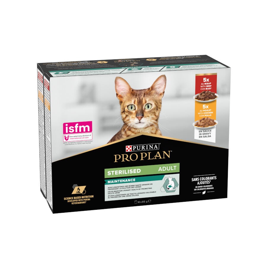 Pro Plan Adult Sterilised Maintenance Pollo y Buey en Salsa sobre para gatos
