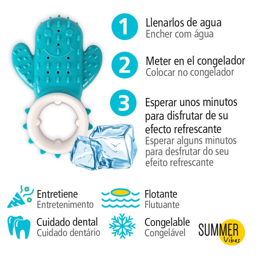 Summer Vibes Mordedor Refrescante cactus azul para cachorros, , large Imagen numero 3