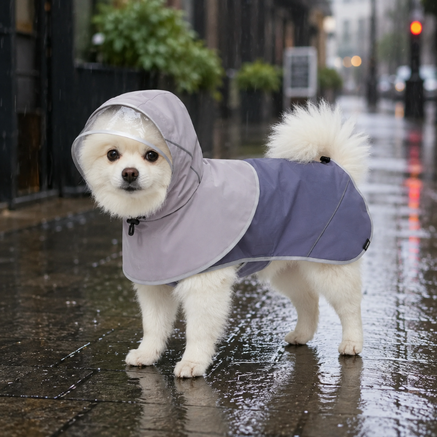 Gotoo Impermeable Gris con Capucha para perros, , large Imagen numero 1
