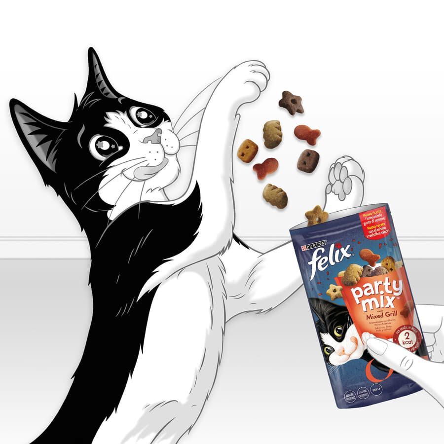 60 g Felix Party Mix Queso Bocaditos para gatos, , large Imagen numero 4