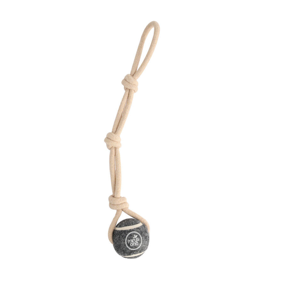 Minus One Tennis Ball Rope pelota con cuerda para perros, , large Imagen numero 1