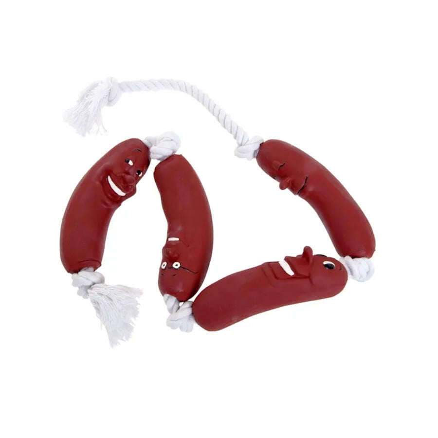 Flamingo Salchichas con cuerda juguete para perros&nbsp;