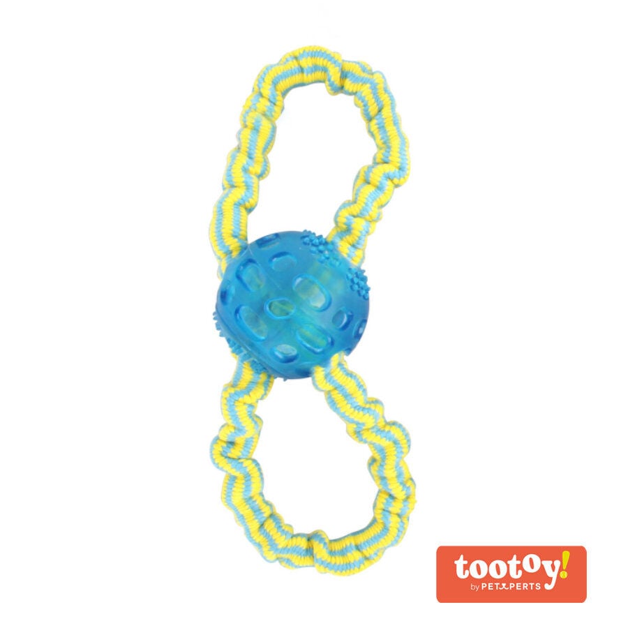 Tootoy! Super elastic toy Blue Pelota con Cuerda Azul para perros, , large indicador imagen numero 1