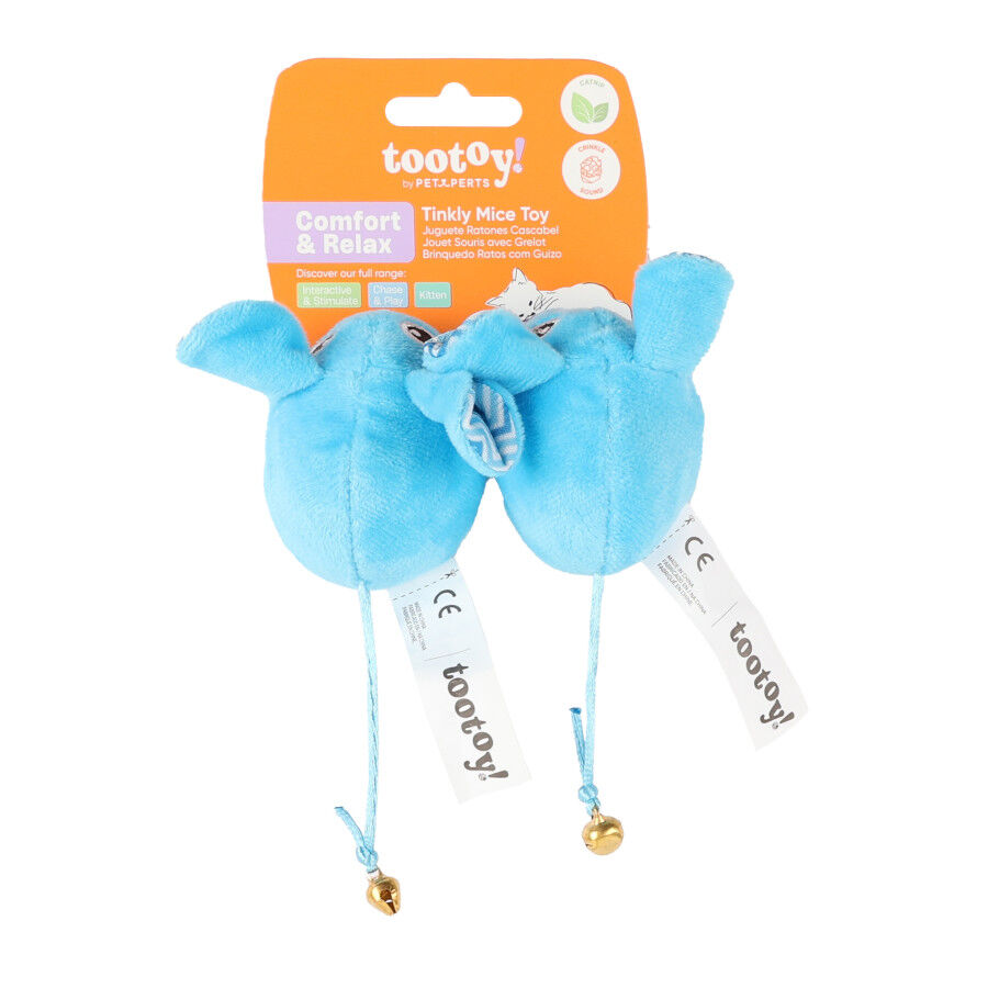 Tootoy! Pack de 2 Ratones con Catnip y Cascabel Azules para gatos, , large Imagen numero 9