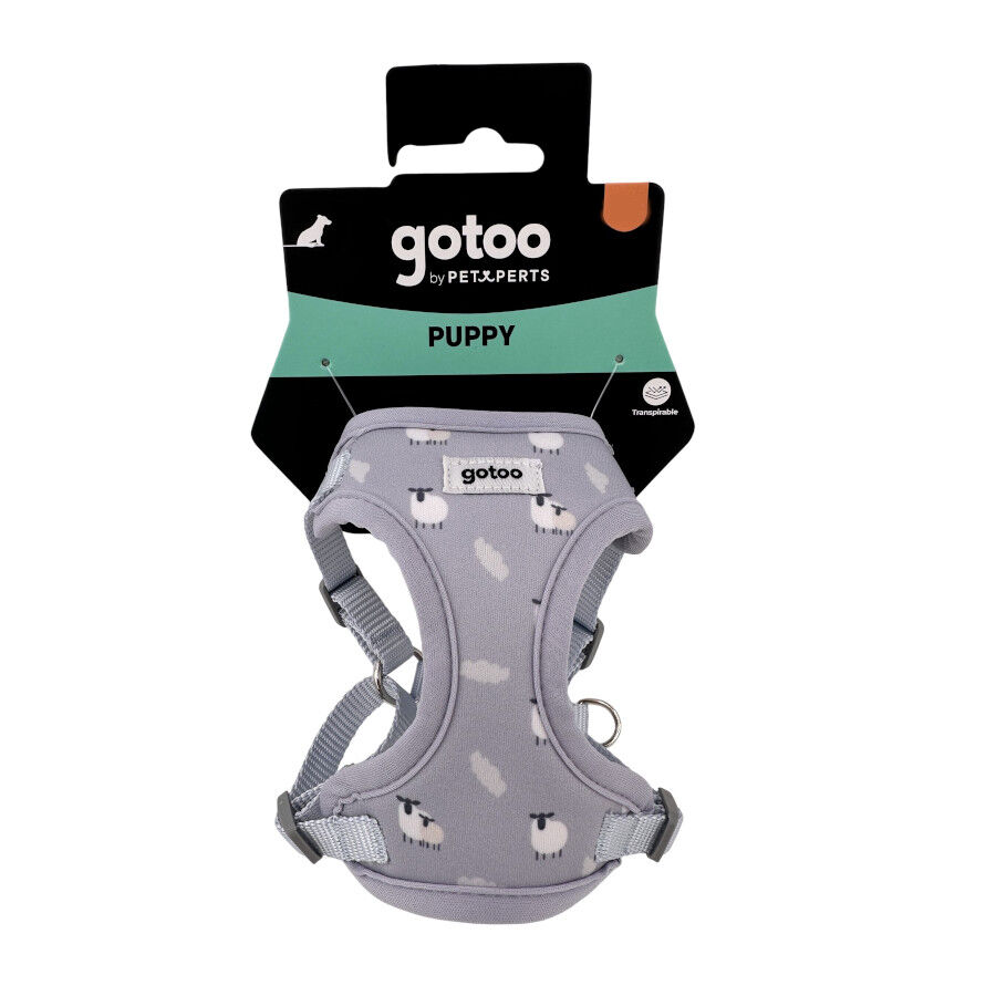 Gotoo Arn&eacute;s ajustable estampado ovejitas gris para cachorros, , large indicador imagen numero 6