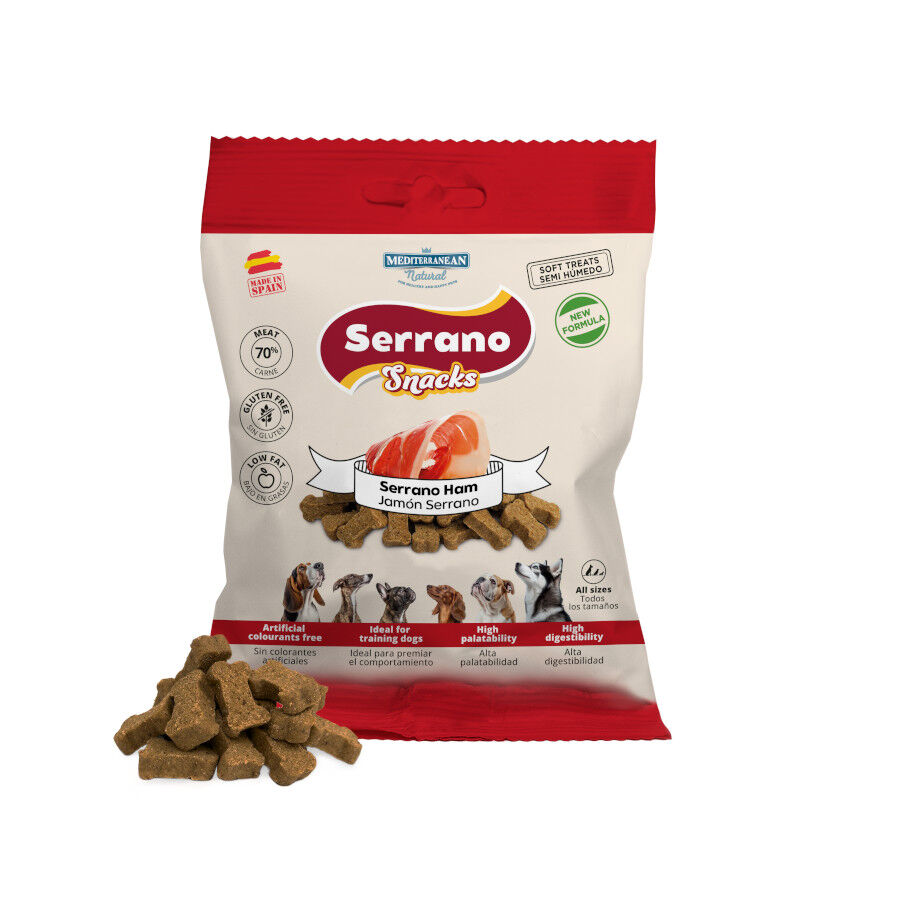Mediterranean Natural Galletas Serrano  Snacks de Jam&oacute;n para perros