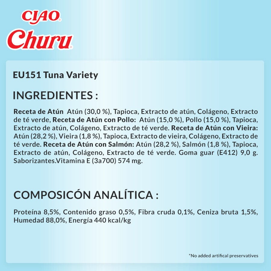 50 sobres x 14 g Churu Snack Cremoso Variedades de At&uacute;n para gatos, , large Imagen numero 8