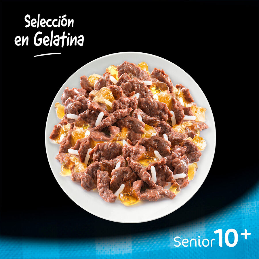 4 sobres x 100 g Cesar Carnes Mixtas Gelatina en Bolsita para Perros Senior , , large indicador imagen numero 4