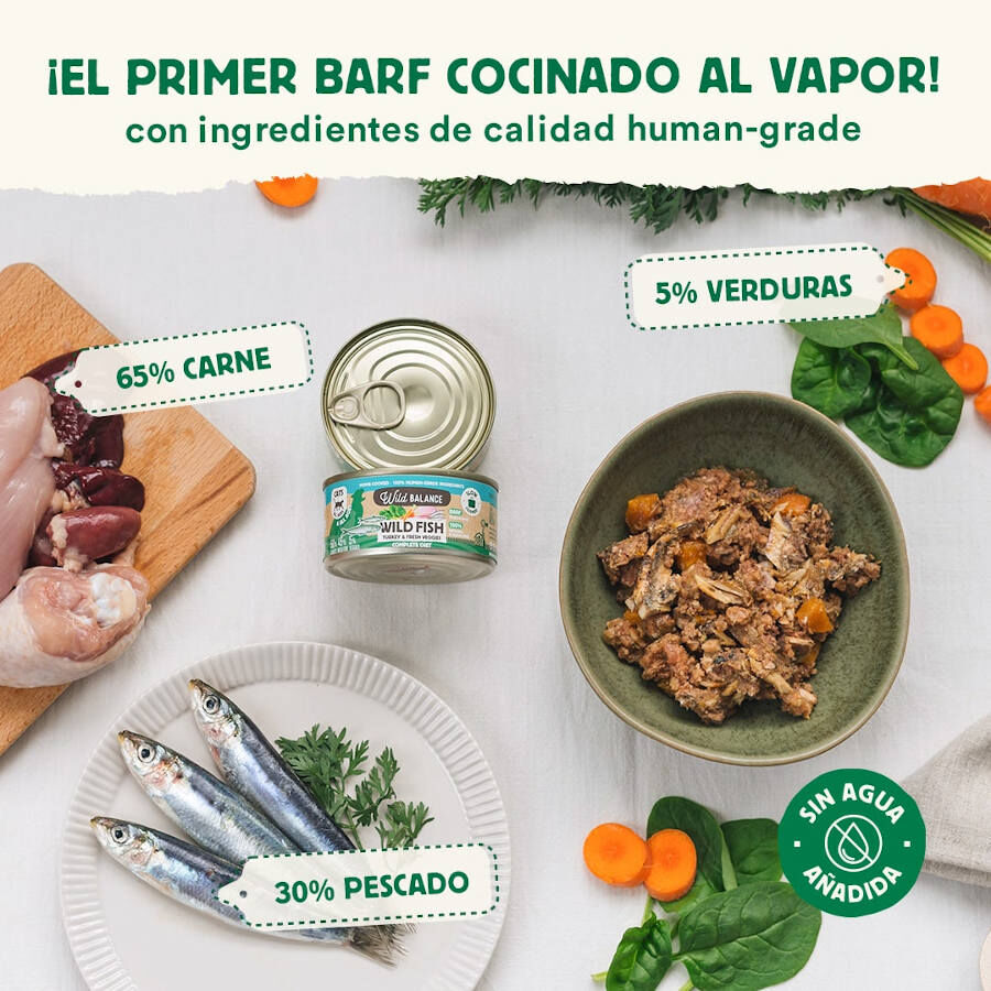 120 g Wild Balance BARF Pescado y Pavo lata para gatos, , large indicador imagen numero 2